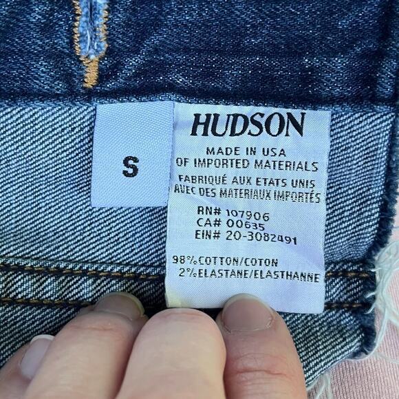 Hudson Women's Signature Jean Jacket Blue Denim Cropped Size S - Picture 7 of 9
